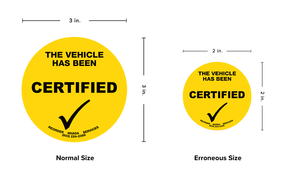 [DISCOUNT] Vehicle Certified Decals (VC) - Small 2"