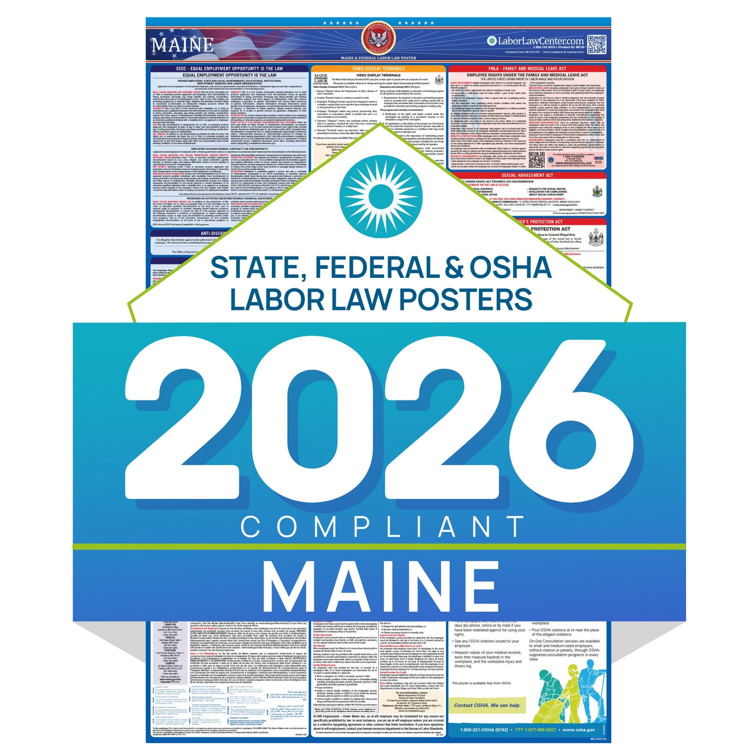 Federal & State Labor Law Poster 2026 - Maine