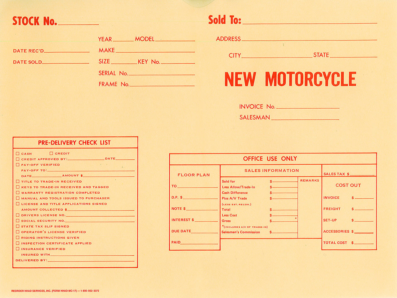 New Motorcycle Deal Jackets (100/Pack)
