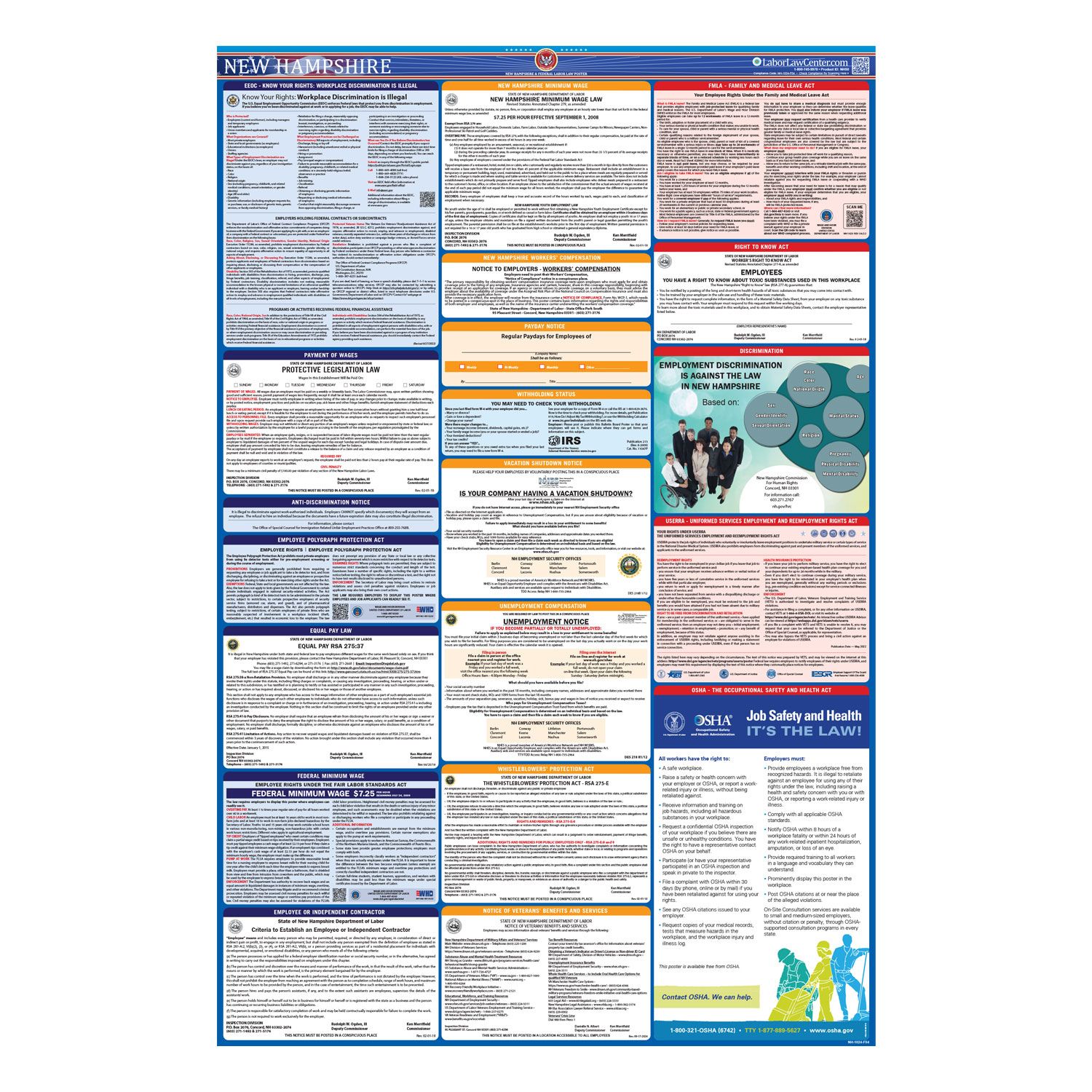 Federal & State Labor Law Poster 2026 - Vermont