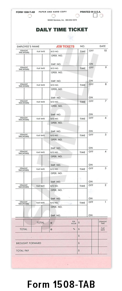 Job Time Tickets (1508TAB)