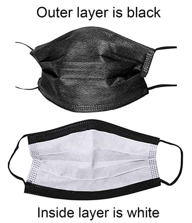 Disposable 3ply Face Masks - Black