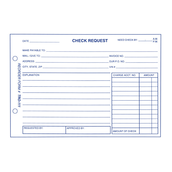 Check Request Form (TRO-111)