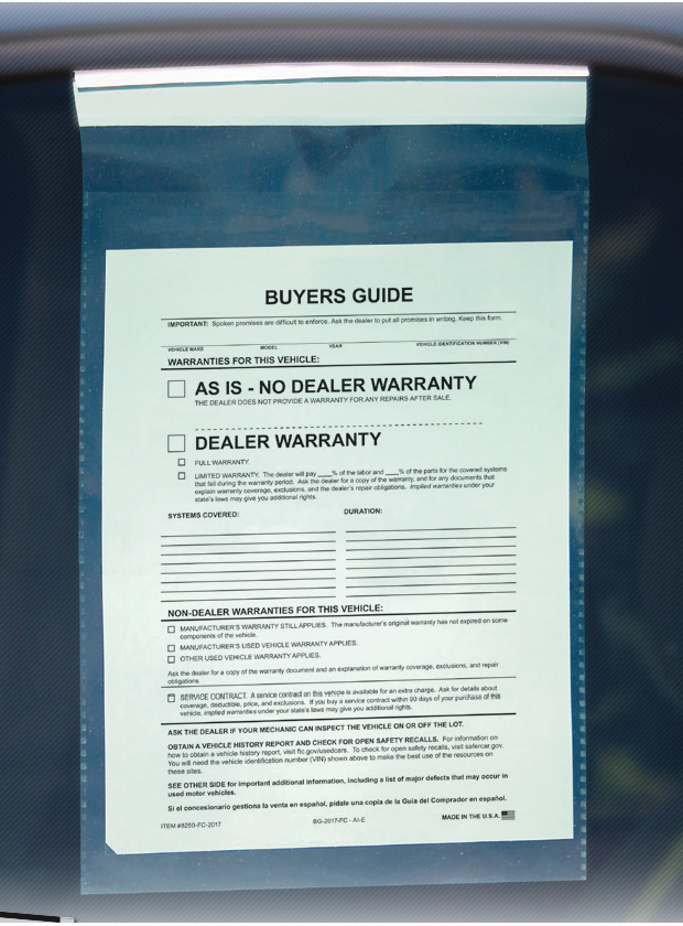 Clip-On Buyers Guide Form Holder