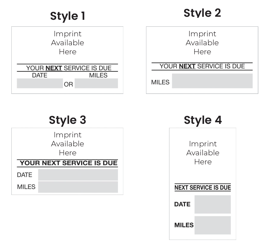 [CUSTOM] Write-On Service Reminder Sheet Labels - Standard Styles