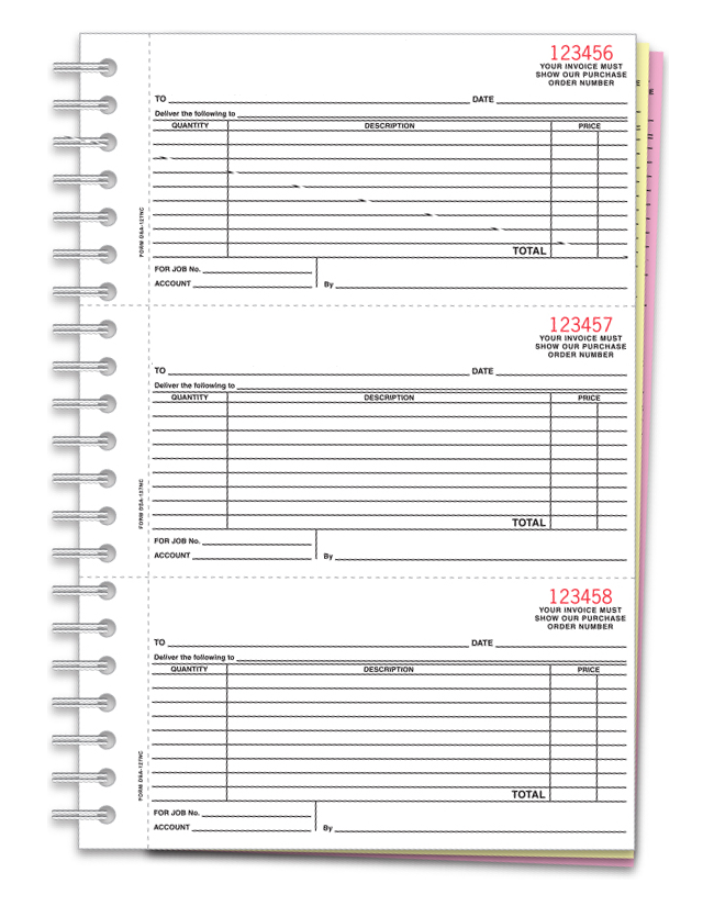 Purchase Order Book 3-Part (DSA-127-NC)