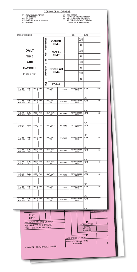 Job Time Tickets (VWOA-3286-AB)