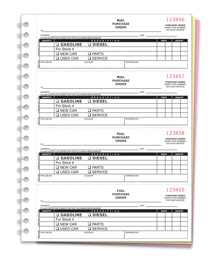 Fuel Purchase Order Books (NC-124-3-Fuel)
