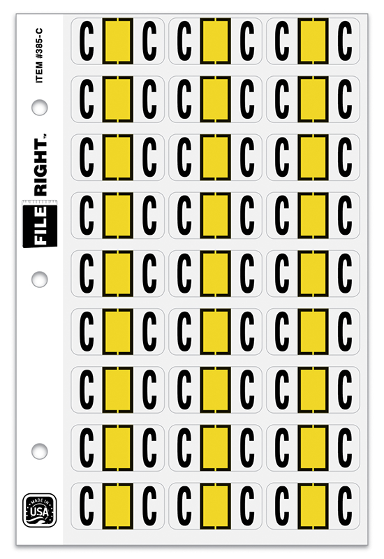 FILE RIGHT Service File Alphabet Label