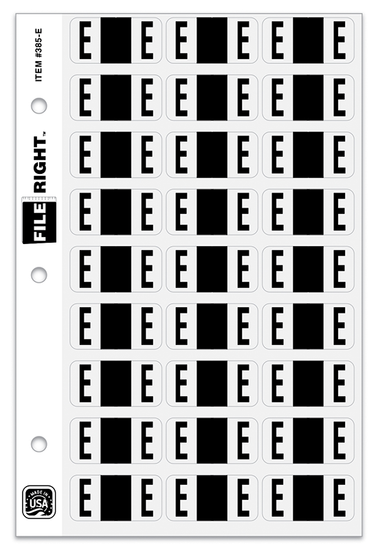 FILE RIGHT Service File Alphabet Label