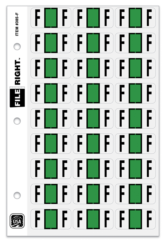 FILE RIGHT Service File Alphabet Label