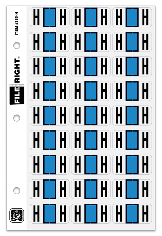 FILE RIGHT Service File Alphabet Label