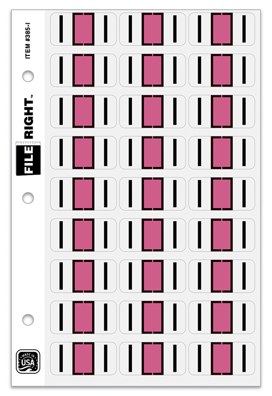 FILE RIGHT Service File Alphabet Label