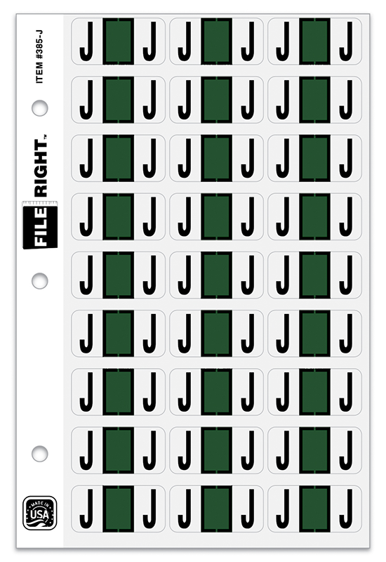 FILE RIGHT Service File Alphabet Label