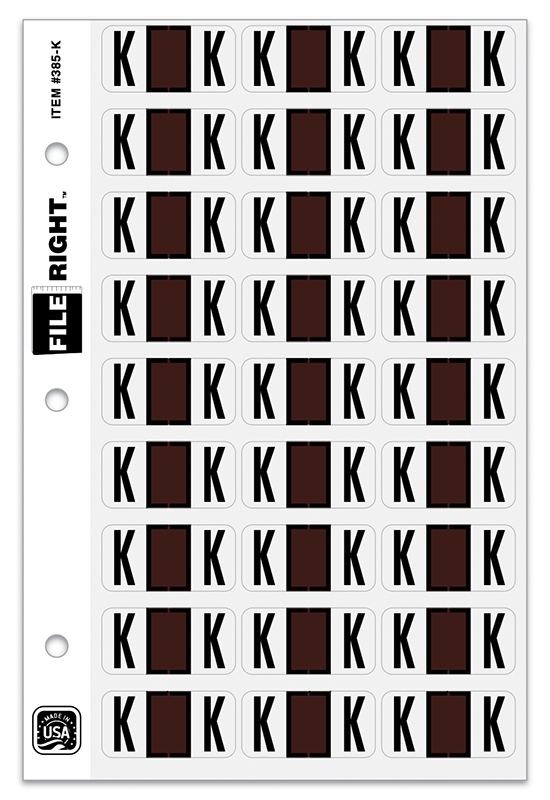 FILE RIGHT Service File Alphabet Label