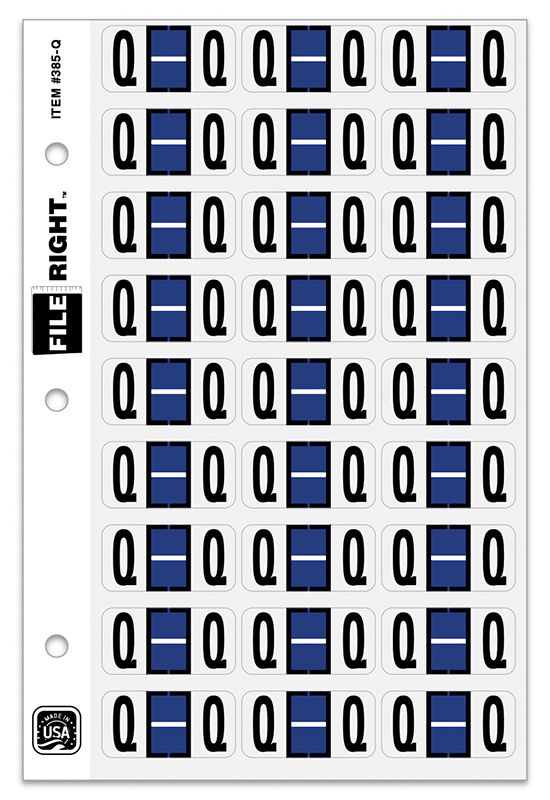 FILE RIGHT Service File Alphabet Label