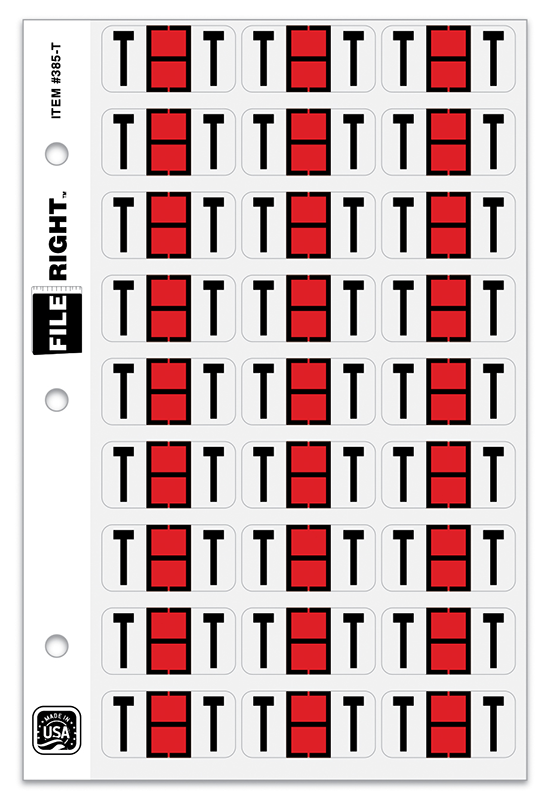 FILE RIGHT Service File Alphabet Label