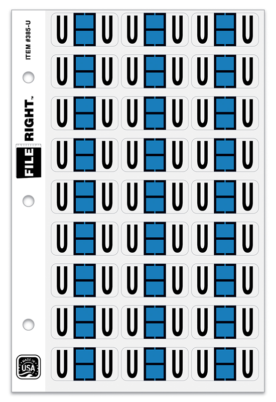 FILE RIGHT Service File Alphabet Label