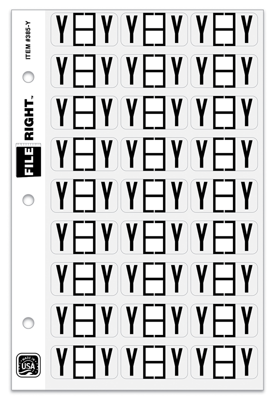 FILE RIGHT Service File Alphabet Label