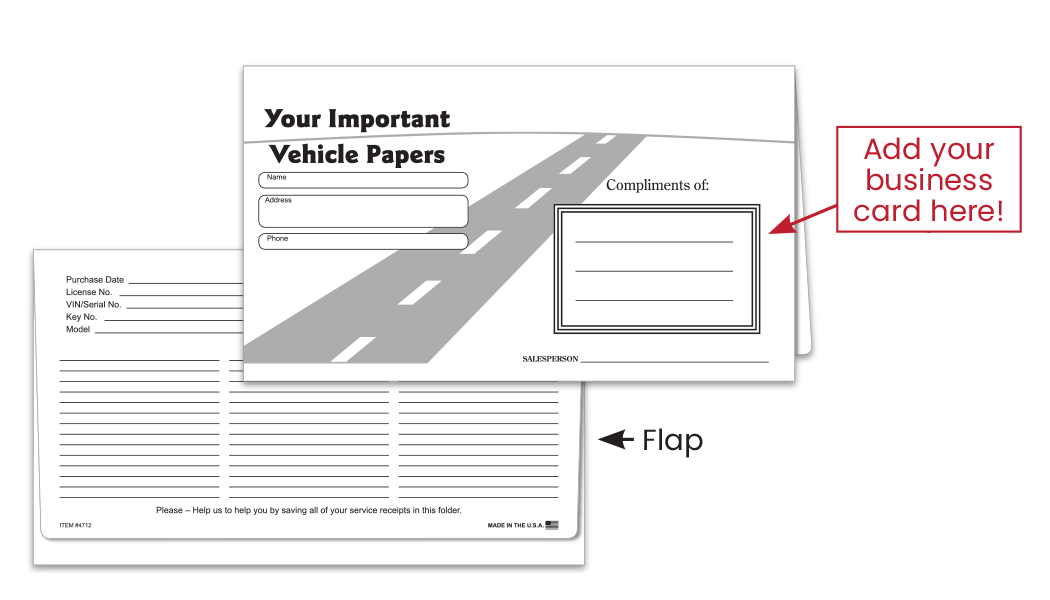 Stock Vehicle Paper Wallets