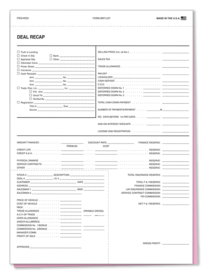 Deal Recap 2-Part (RFI-237)
