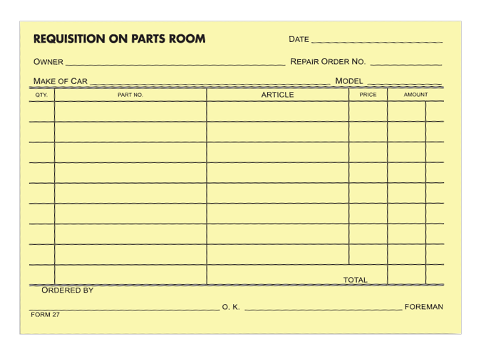 Parts Requisition Forms (27)