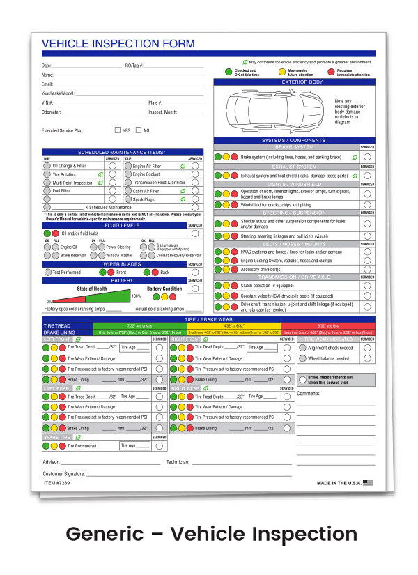 Multi-Point Inspection Forms - Vehicle Inspection