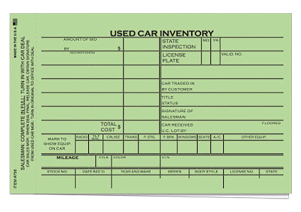 Used Car Inventory Card (796)