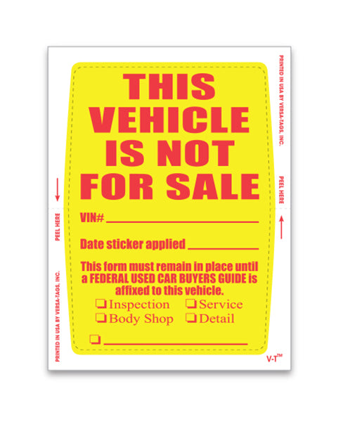 Vehicle Not For Sale Stickers (Face Stick) (815)