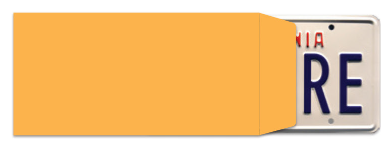 Plain License Plate Envelope (LPEV-1) - Self-Seal