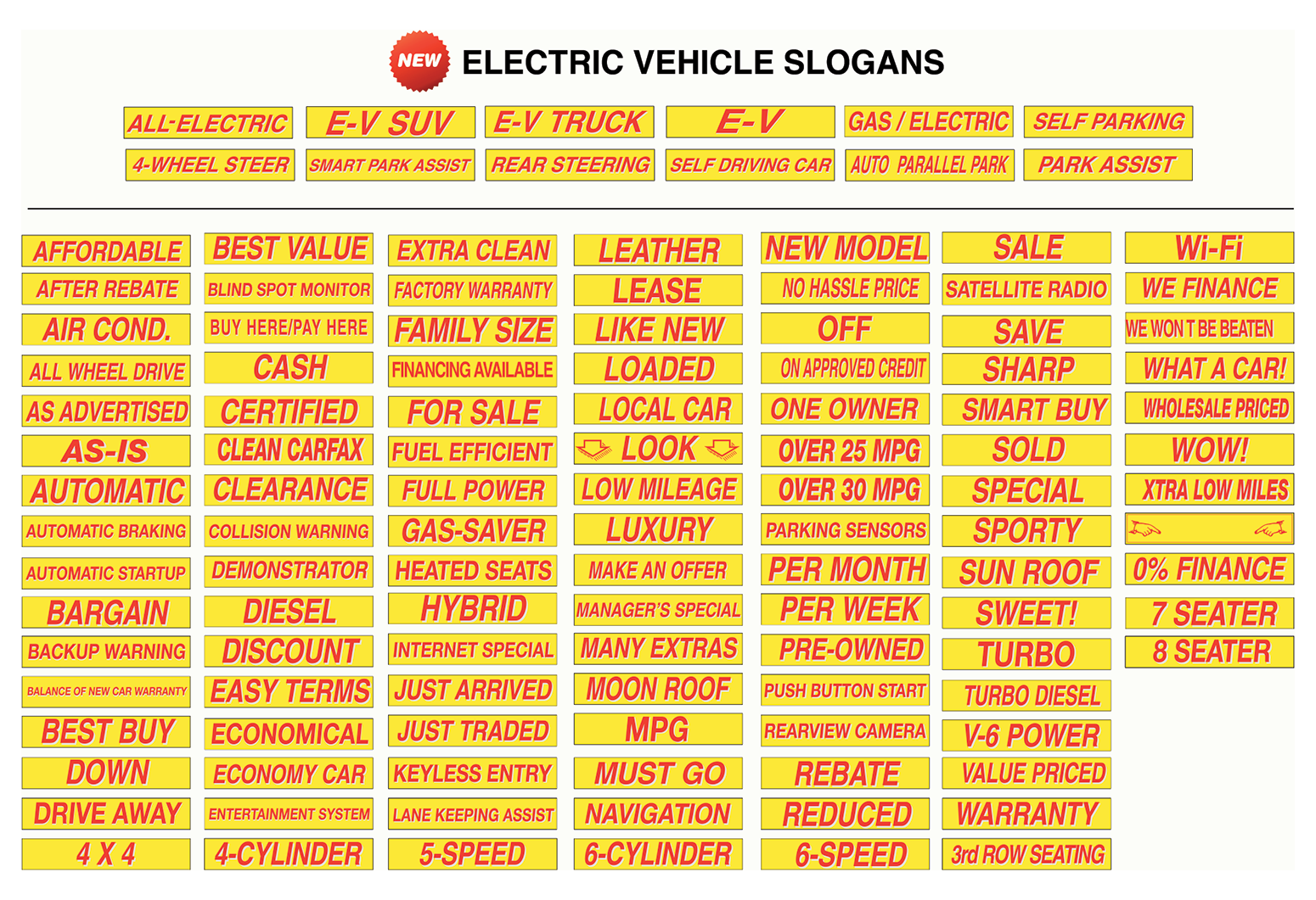 Shadow Slogan Decals - Red/Yellow