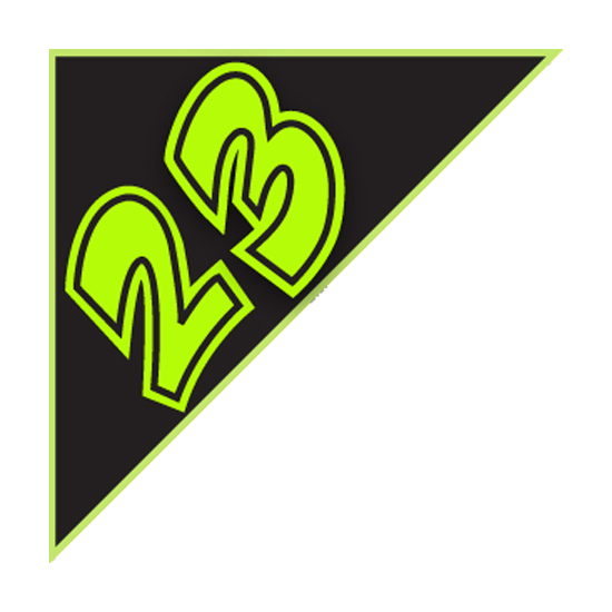 Angle Year Decals - Fluorescent Green/Black