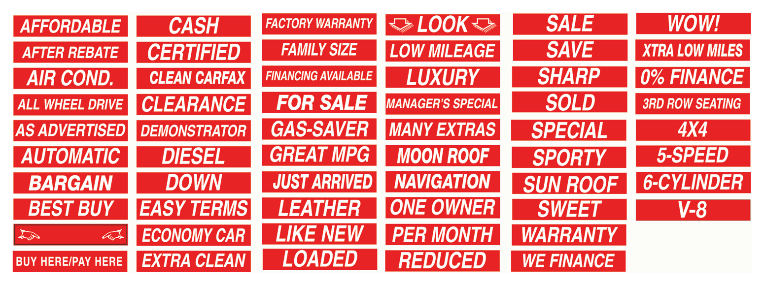 Shadow Slogan Decals - White/Red