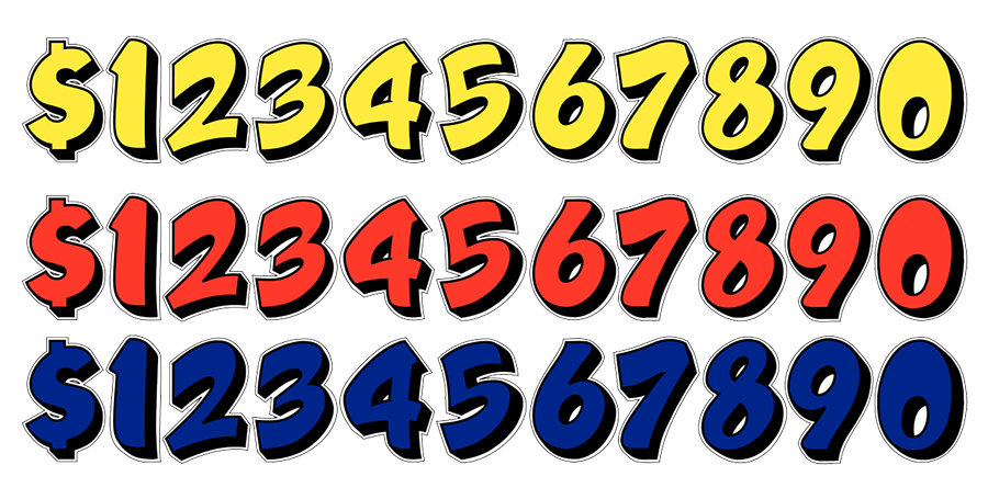 Die-Cut Graphic Number Decals
