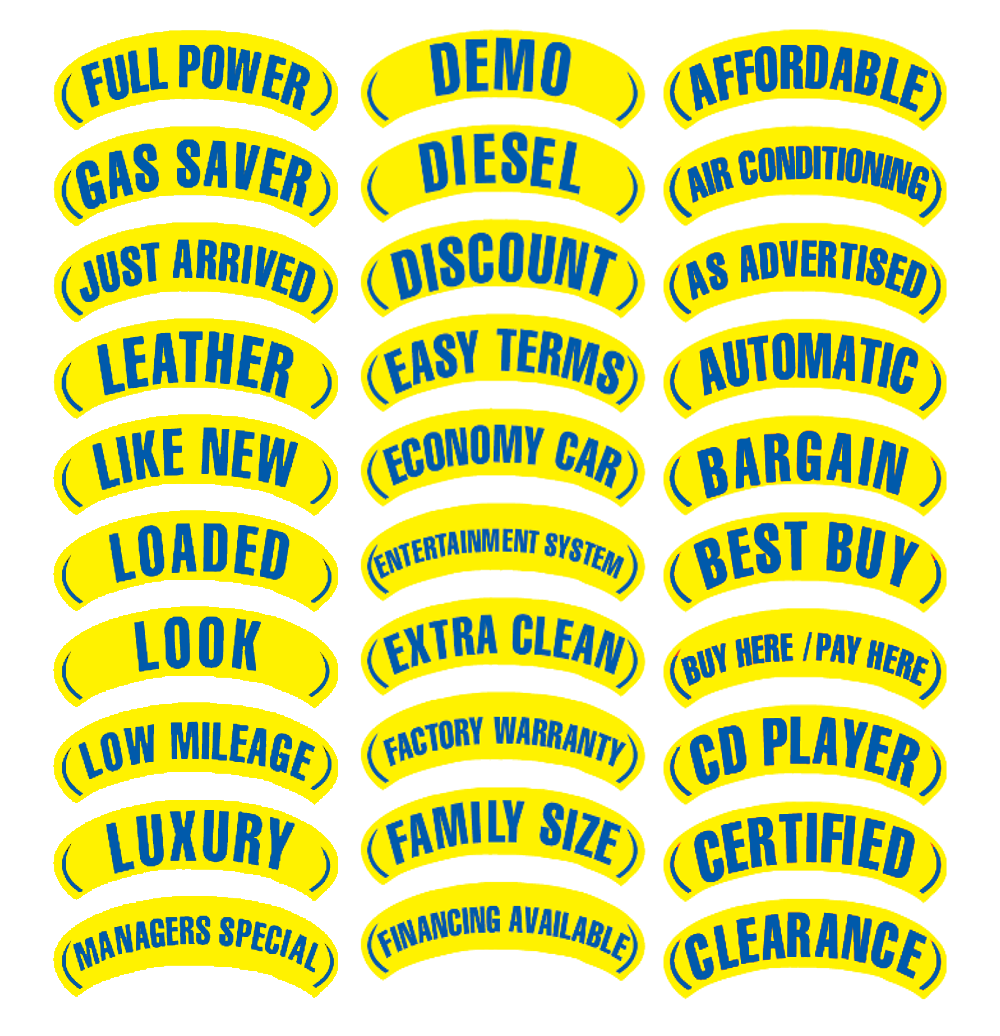 Arch Slogan Decals - Blue/Yellow