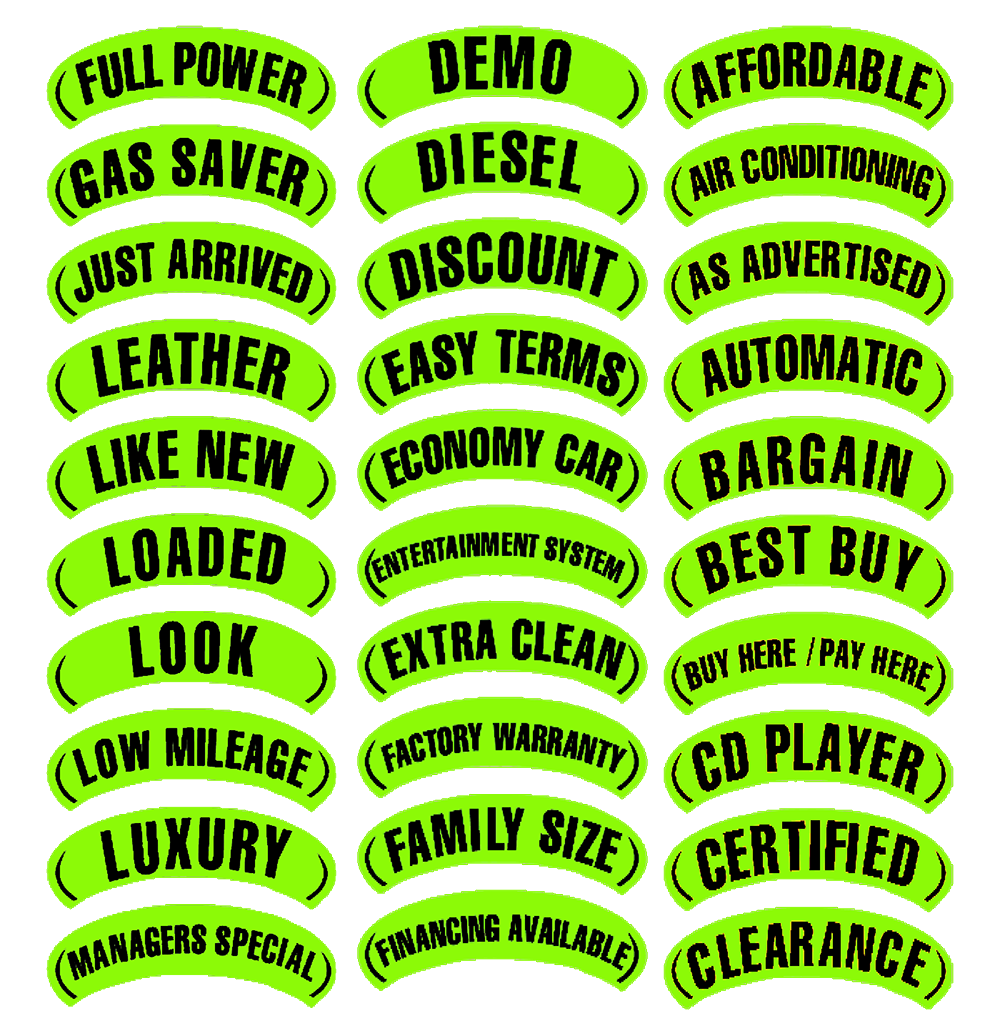 Arch Slogan Decals - Black/Fluorescent Green