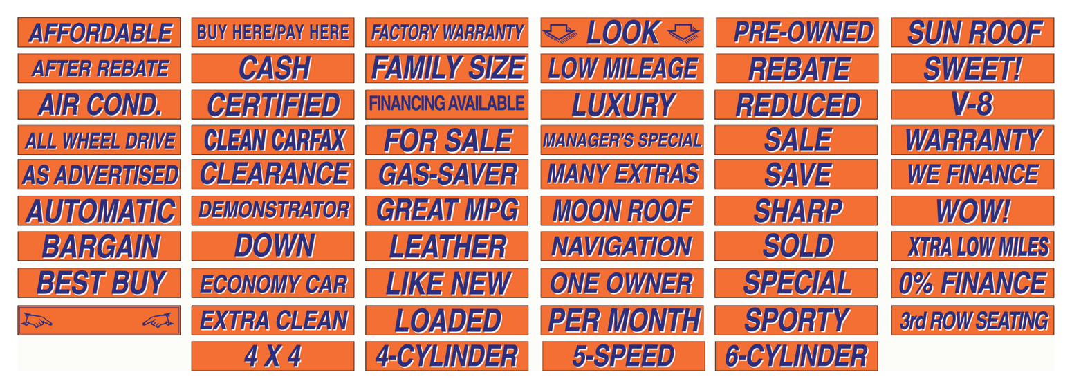 Shadow Slogan Decals - Blue/Orange