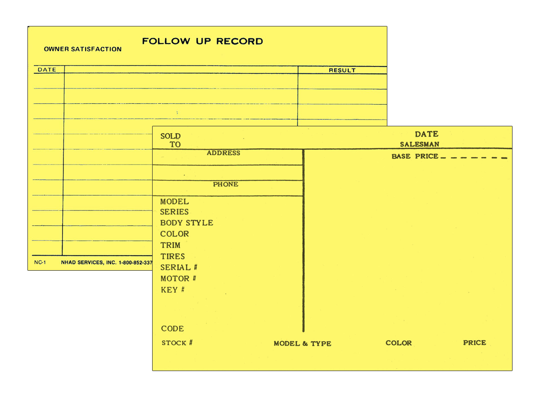 New Car Stock Inventory Cards - Blue