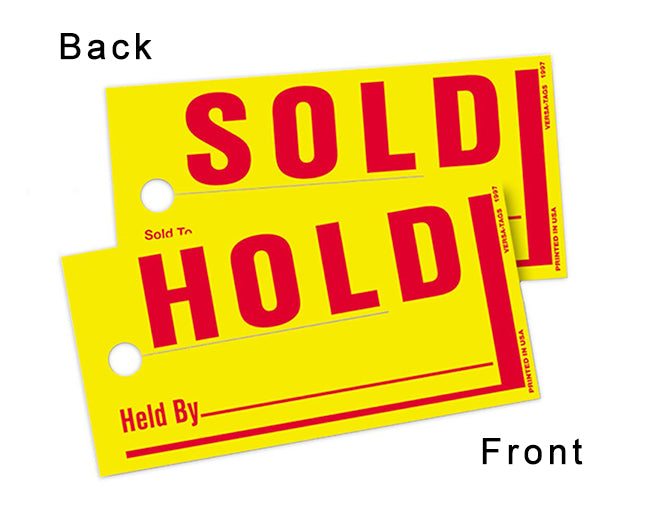 V-T Jumbo Sold/Hold Tags (850)