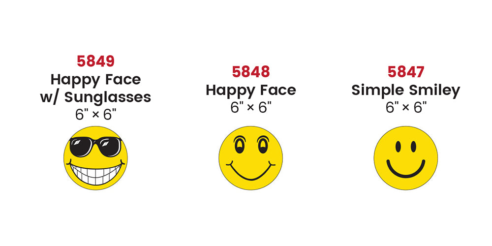 6" Smiley Decals