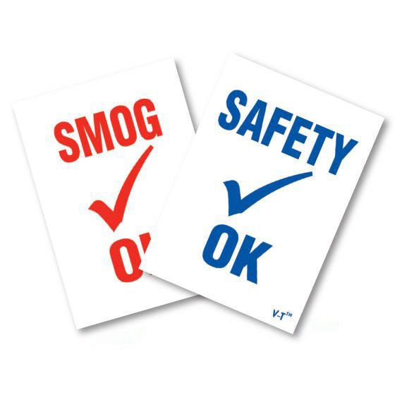 Static Cling Inspection Stickers - Safety/Smog