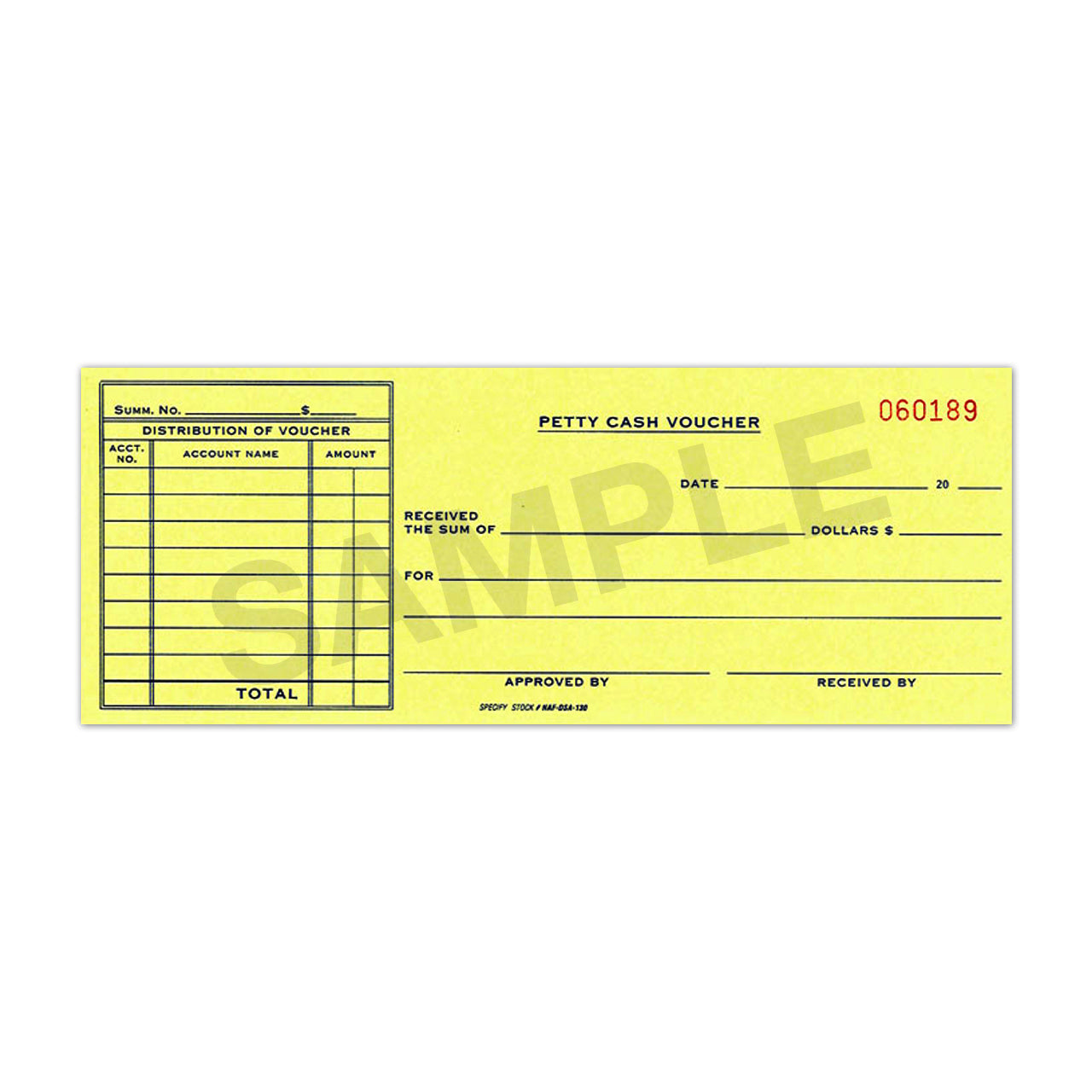 Petty Cash Vouchers (DSA-130)
