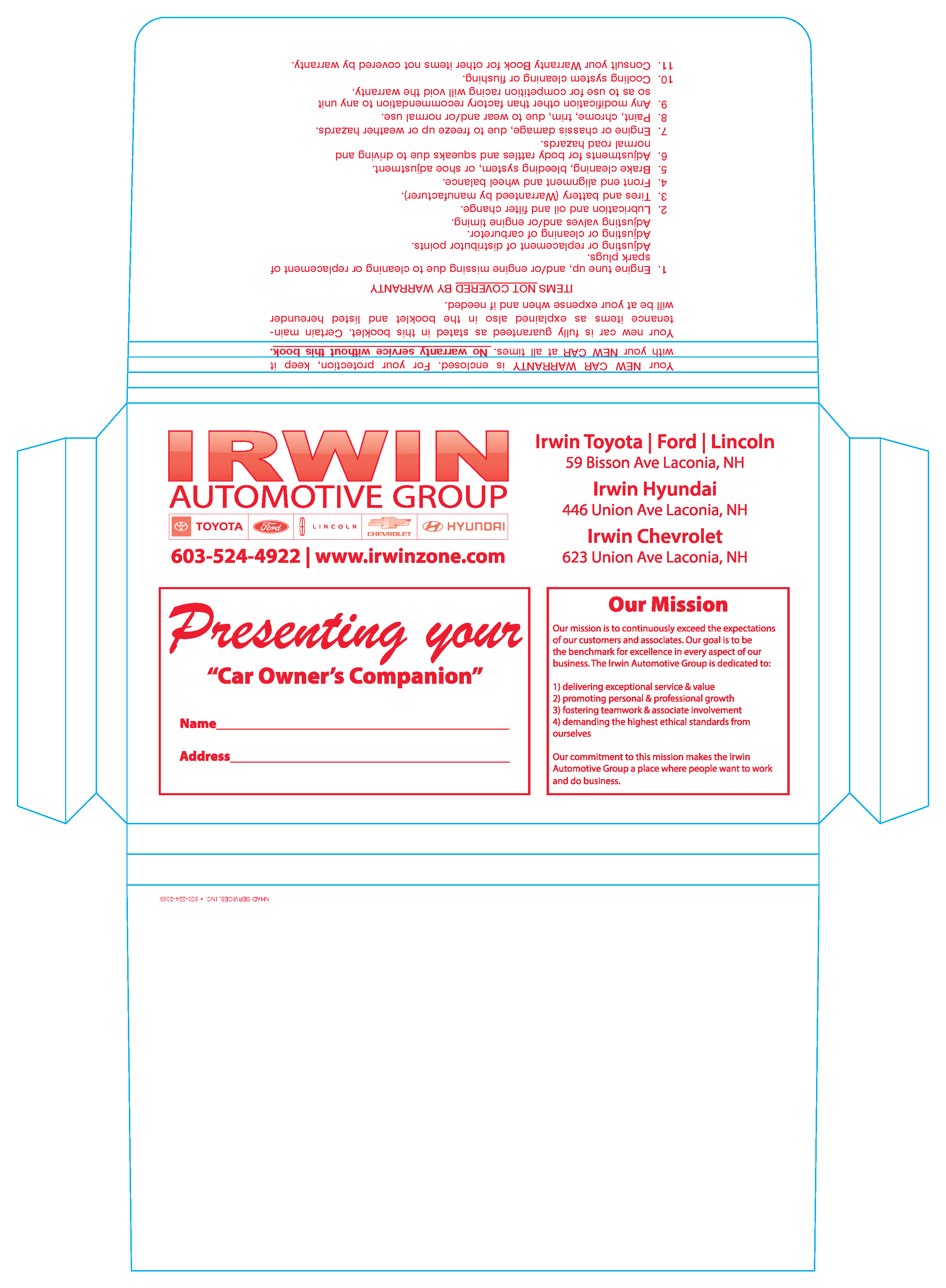 Vehicle Paper Wallet - Irwin Automotive Group