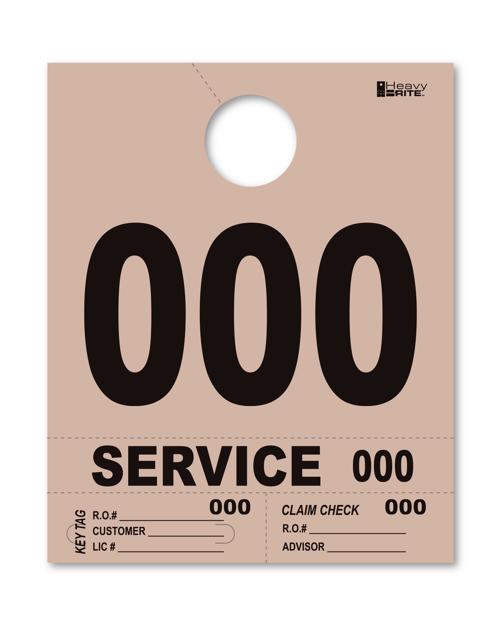Heavy Brite 4-Part Service Dispatch Numbers (HB4P) - Tan