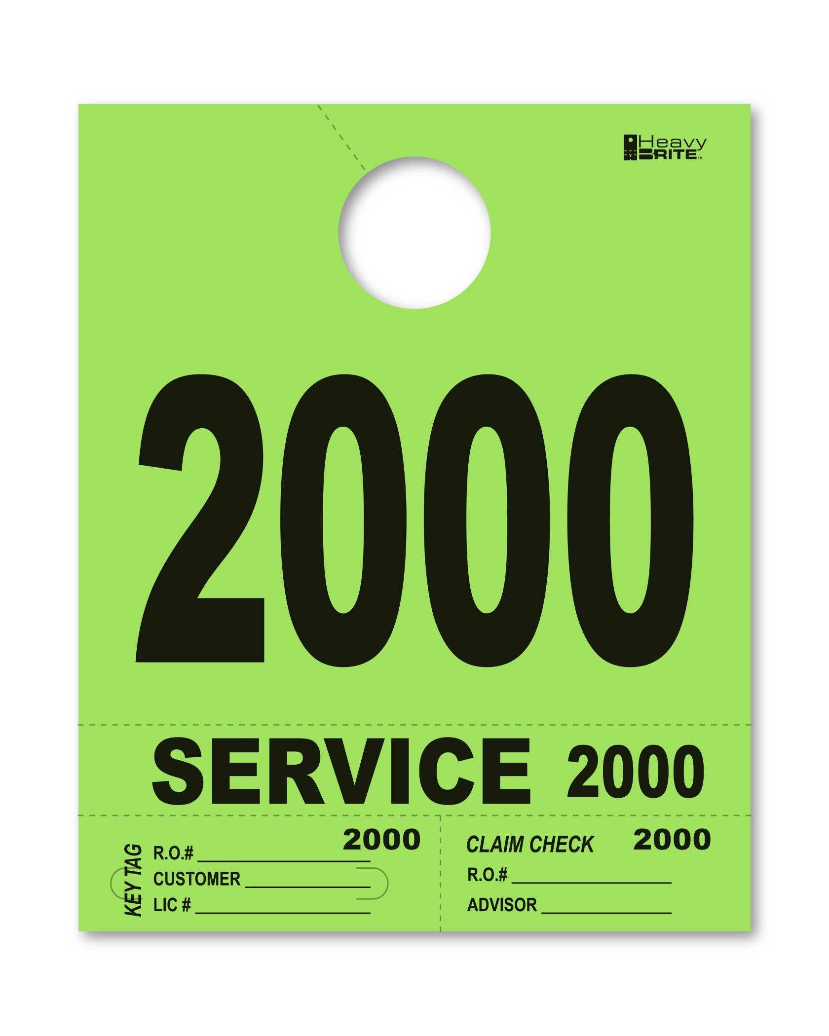 Heavy Brite 4-Part Service Dispatch Numbers (HB4P) - Lime Green