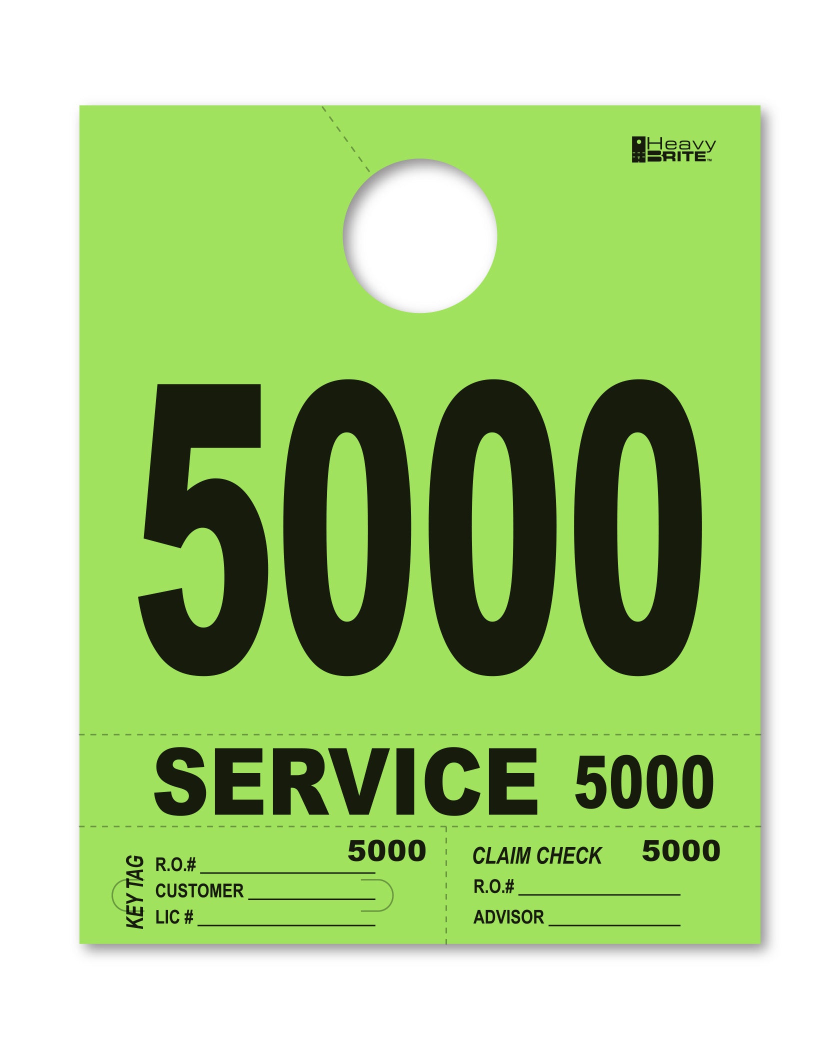 Heavy Brite 4-Part Service Dispatch Numbers (HB4P) - Lime Green