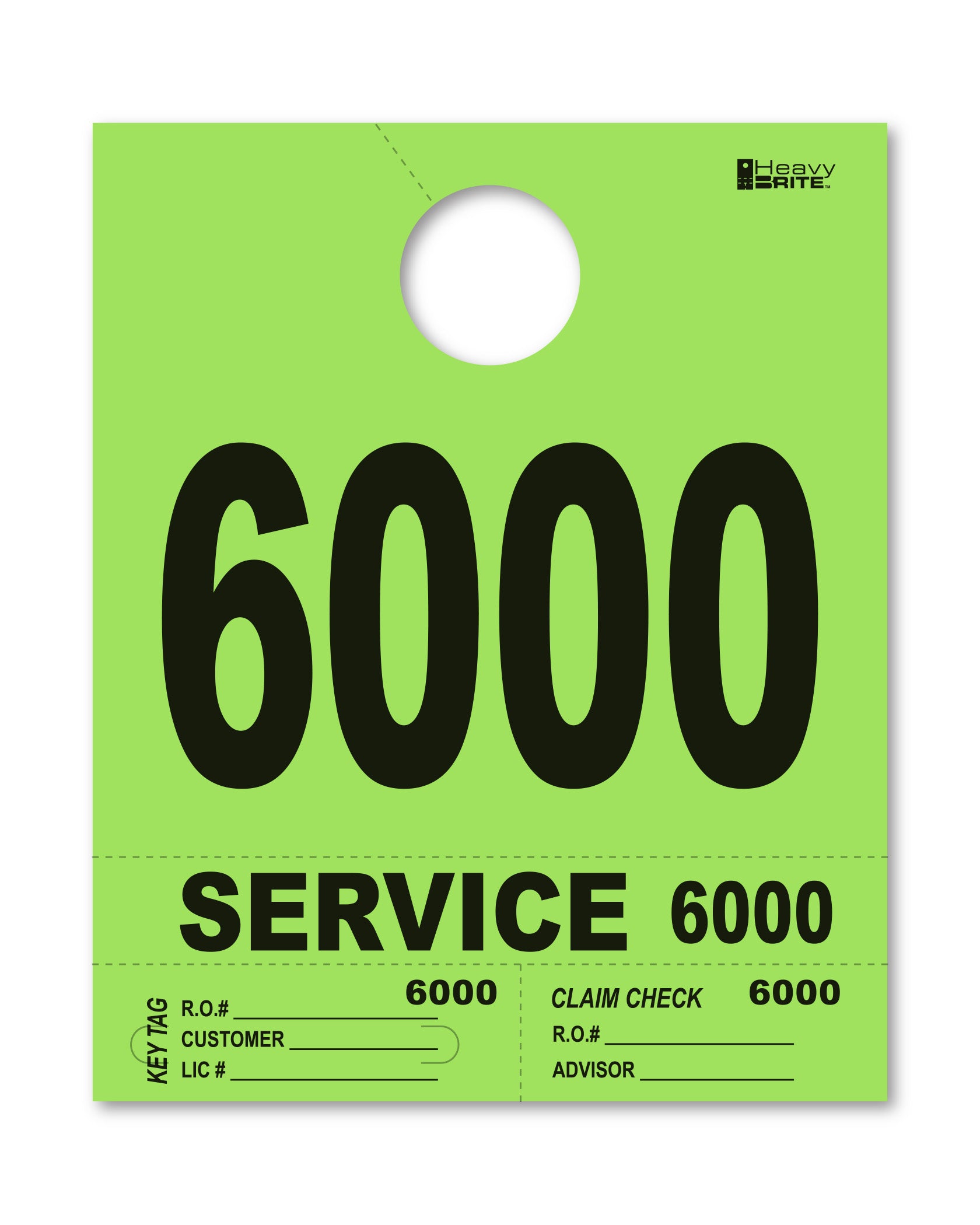 Heavy Brite 4-Part Service Dispatch Numbers (HB4P) - Lime Green