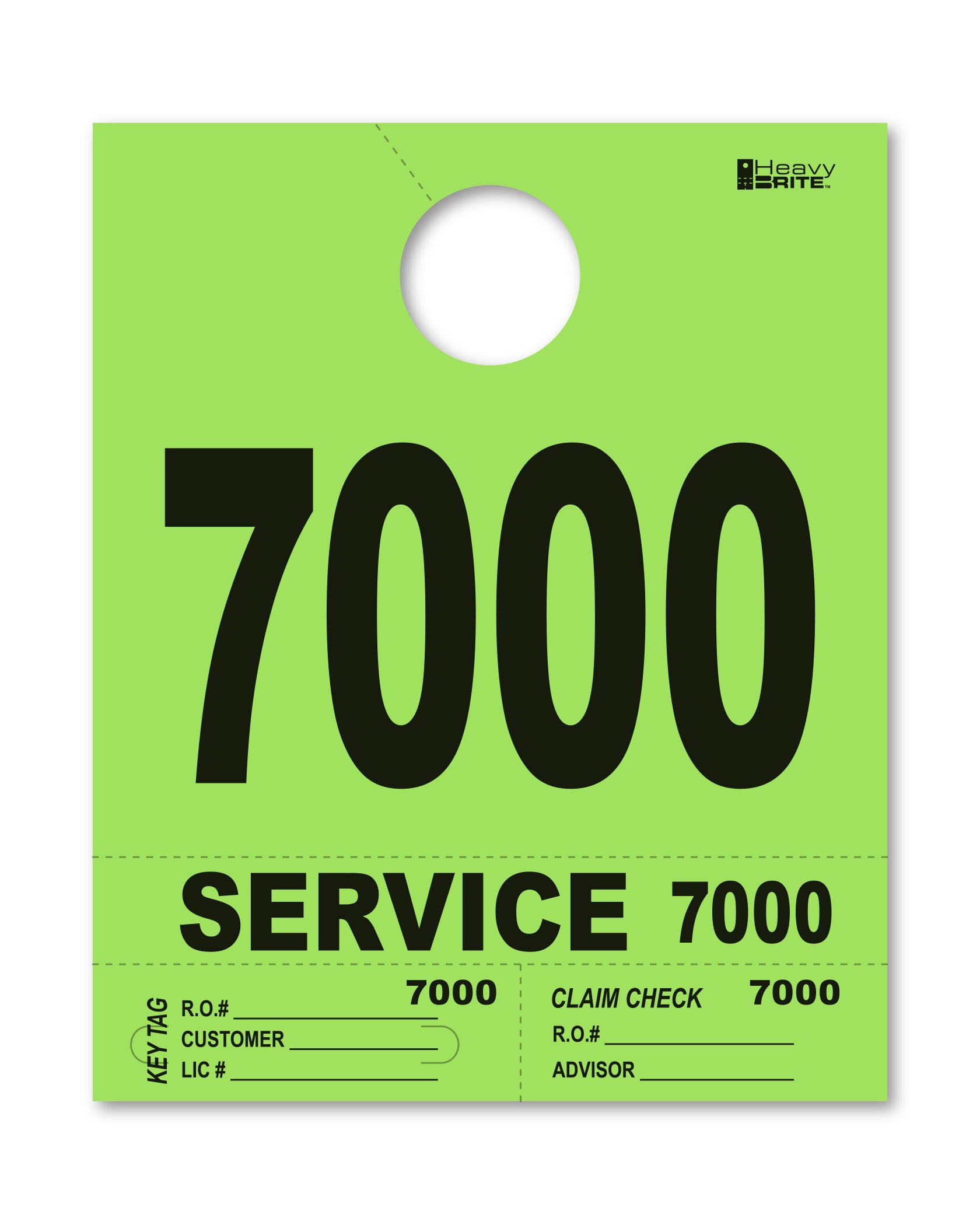 Heavy Brite 4-Part Service Dispatch Numbers (HB4P) - Lime Green