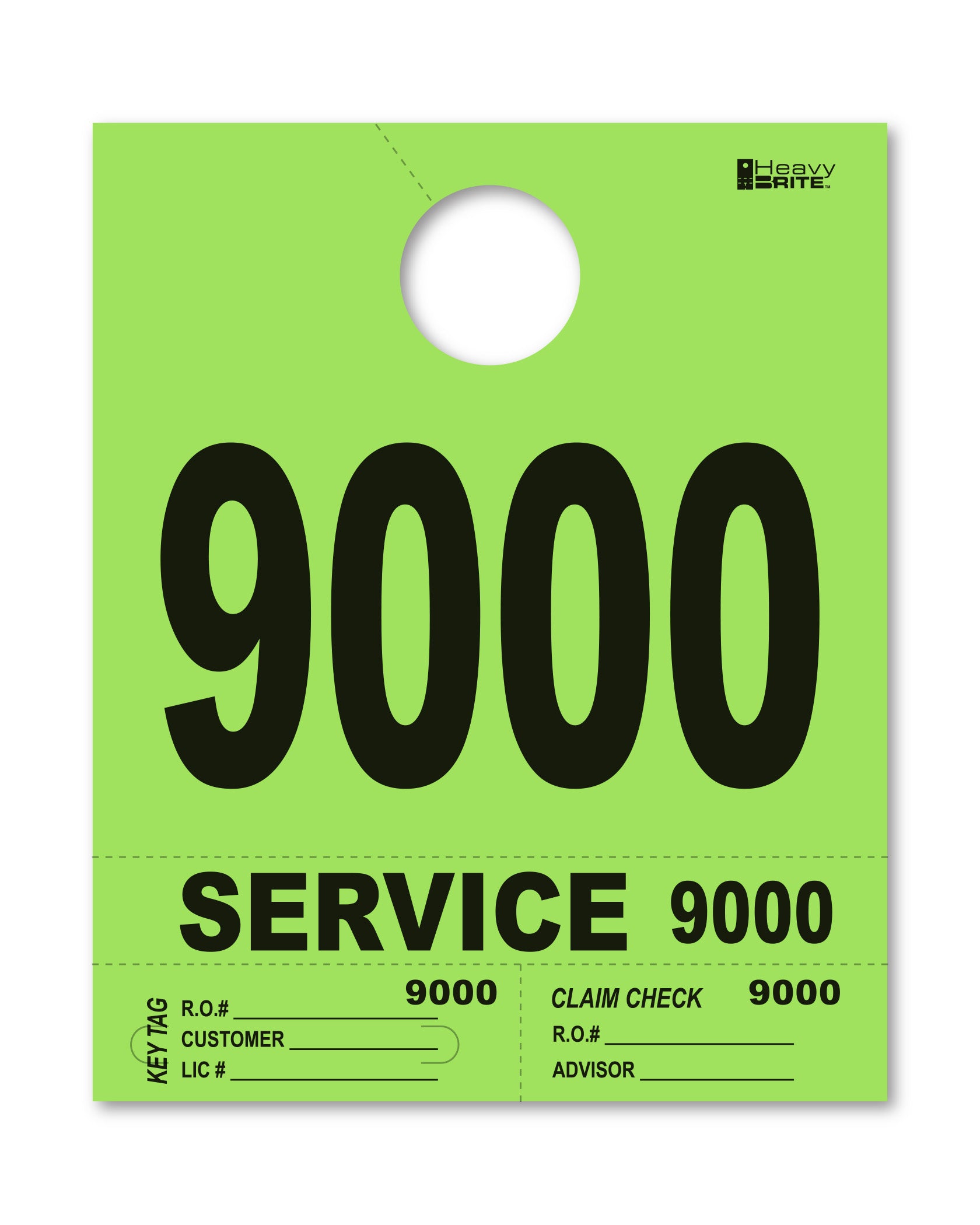 Heavy Brite 4-Part Service Dispatch Numbers (HB4P) - Lime Green