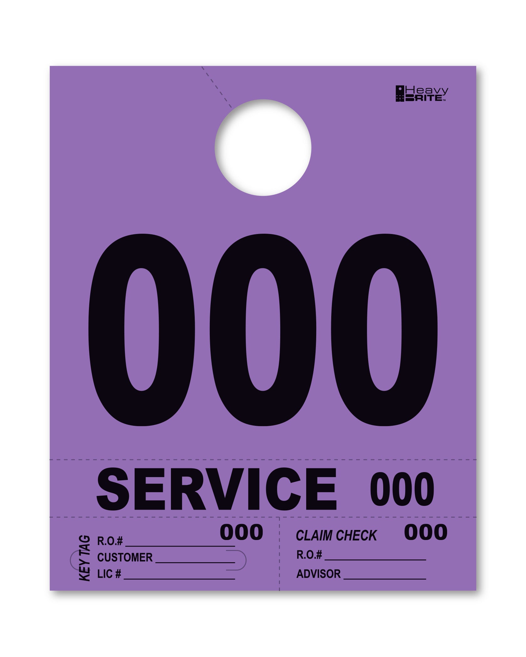 Heavy Brite 4-Part Service Dispatch Numbers (HB4P) - Purple